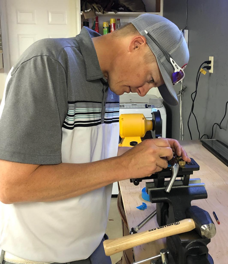 Custom wedge stamping in progress at Moulton Metals